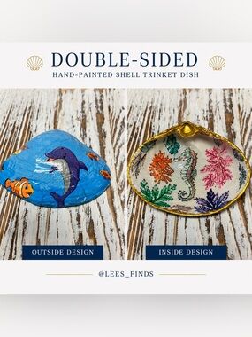 Marine Design Shell 2 Sided Ring Trinket  Dish